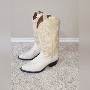 Vintage Tony Lama Men's Ostrich Cowboy Boots SZ 8D